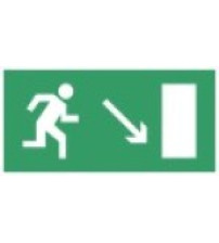 Сфера (220В)  "Направление к эвакуационному выходу направо вниз"  (плоское) Оповещатель охранно-пожарный световой (табло)